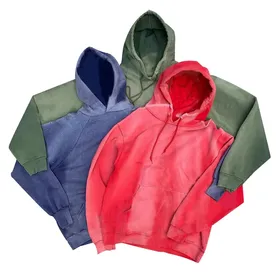 Custom Designer Unisex Acid Washed Hoodie Men Oversize Streetwear Sweatshirt Vintage Sun Faded Hoodie