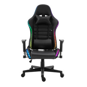 Moderner RGB Design Schwarz PU Leder Drehstuhl Computer Ergonomischer Verstellbarer Gaming Stuhl Für Gamer