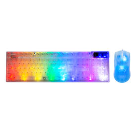 Combo 2 EN 1 Teclado Gaming Transparente con Cable USB 2.0, Diseño Único Transparente, Interruptores de Membrana Silenciosos para PC Windows y Ratón