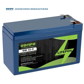 GEMFG 12V 7Ah/9Ah Batterie Rechargeable Li-ion Lithium LiFePO4 OEM pour Stockage d'Énergie Solaire/Camping-car