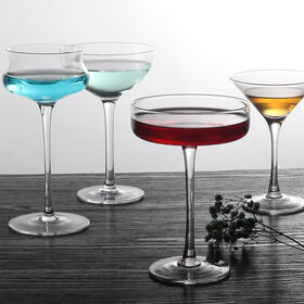 Buy Wholesale China Wholesale Custom Bar Party Coup Long Stem Cocktail  Metallic Martini Glass Cup & Martini Cocktail Wine Glasses at USD 1.5