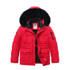 Custom 2024 Kids Girl's Down Jacket Water-Resistant Fleece Lined Thick Down Coats Puffy Cotton Jackets Windbreaker with Fur Hood