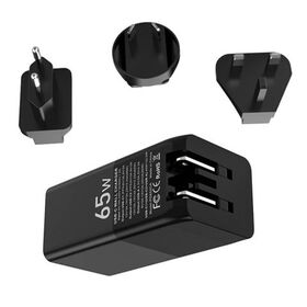 Global zugelassener 45W 65W 100W Universaladapter mit austauschbaren Multi-Steckern PD Schnellladegerät