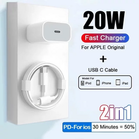 Chargeur Rapide Apple 20W Original - USB-C Blanc - Compatible IPhone