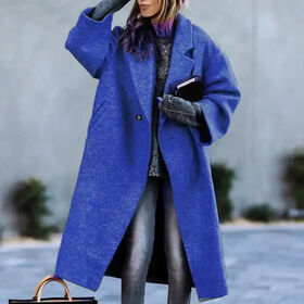 Elegant Solid Color Wool Blend Winter Coats