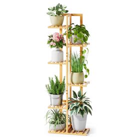 Supports de plantes d'intérieur en bambou, support de plante d'angle haut à  5 niveaux