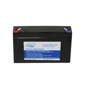 VCELL/OEM Batería Lifepo4 de Ciclo Profundo 6.4V 8AH con PCM para Vehículos Eléctricos, Lámparas Solares, UPS, Almacenamiento de Energía Fuera de la Red