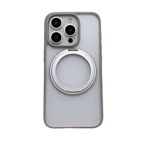 Coques de protection givrées mates en PC TPU avec anneau en alliage d'aluminium à 360 degrés et MagSafe pour iPhone 15 Series.
