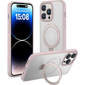 Funda Magnética 2023 para iPhone 15 Pro Max con Soporte Metálico, Parachoques Resistente a Golpes y Cubierta Transparente para iPhone 15 Pro Max