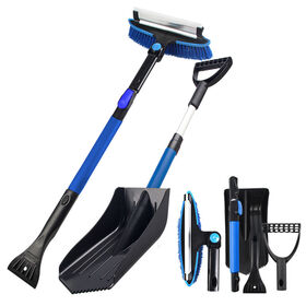 10 Poly Scoop Heated Snow Shovel With Polished Telescoping