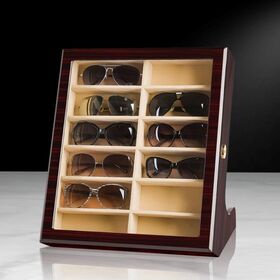 Vitrine de lunettes en bois Organisateur de boîte à lunettes pour comptoir
