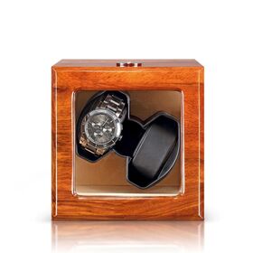 Proveedor y Exportador de Cajas de Madera de Alta Gama, Estuches y Rotadores de Relojes Automáticos de 2 Ranuras en Madera Maciza con Acabado de Alto Brillo