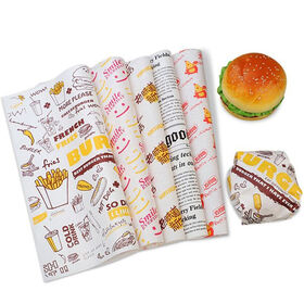 Sandwich Hamburger Wrappers Oil Resistant Glassine Fast Food