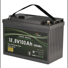 Batería de Ciclo Profundo Mica 12V 100Ah LiFePO4, Paquete de Baterías de Litio Recargables para Scooter Eléctrico