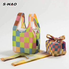 Sacs de courses pliables et extensibles réutilisables en gros de la mode OEM pour sacs fourre-tout de promotion de cadeaux