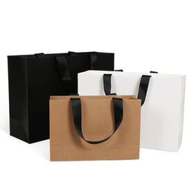 Sacs en papier biodégradables personnalisés, sacs cadeaux, sacs de courses portables en gros