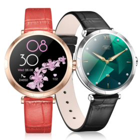 Montre Connectée Femme Ronde Smartwatch Étanche IP68 Boîtier Rétro