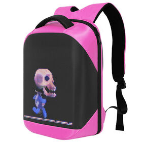Atacado de Luxo Full Color RGB Luminoso Flash Sinal Inteligente Pixel Led Light Display Controle Sem Fio 64*64 Led Screen Bag