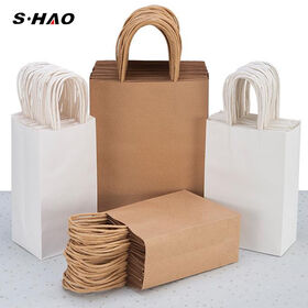 Sacs en Papier Kraft Personnalisés d'Usine OEM Chine, Sacs de Courses, Sacs d'Emballage en Carton, Sac en Papier Kraft pour Emballage Cadeau, Café, Vêtements