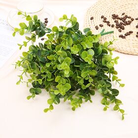 Hoja de eucalipto grande de simulación, 7 bifurcaciones, 35 mallas, hoja de dinero, planta de simulación de plástico, hierba verde, flor de simulación para decoración al por mayor
