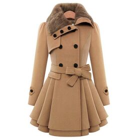 Fashion Wholesale Ladies Wool Plus Size Design Long Jackets Coats