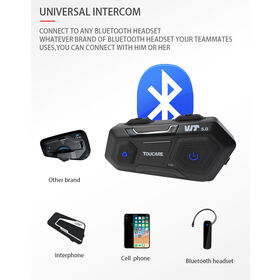 Casque Bluetooth de moto, support 6 coureurs 800m interphone