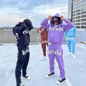 Setelan Hoodie Resleting Penuh dan Celana Jogger Fleece Tebal Pria, Cetak Puff 3D Kustom, Set Tracksuit Jogger 2 Pcs Pria