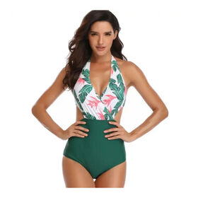 Lady Plus Size Swimsuit One-Piece Multicolor Bathing Suit