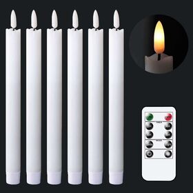 Homemory Spiral Flameless Taper Candles with Remote, Twisted LED