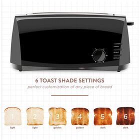 Buy Wholesale China Marvo 2 Slice Extra Wide Slots Toaster,6 Shade Settings  Toaster, And 4 Toasting Mode Cancel Bagel Defrost Reheat & Toaster at USD  9.5