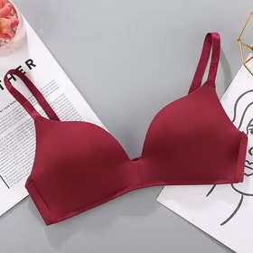 Solid Seamless Wire Free Push Up Bra Soft Bras for Women Double Breasted  Sexy Lingerie Comfort Breathable Bralette (Bands Size : 38(85AB), Color :  Red) : : Clothing, Shoes & Accessories