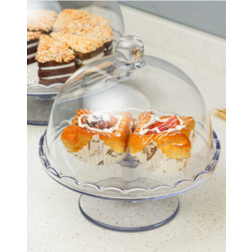 Cover Dome Cake Food Microwave Display Plastic Dessert Stand Clear