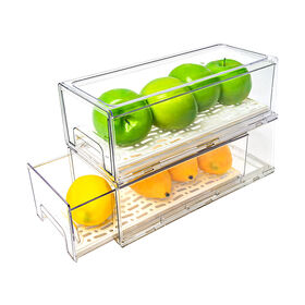 Caja de almacenamiento para refrigerador, organizador de frutas y verduras  frescas, cesta de drenaje, contenedores de
