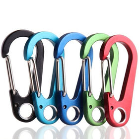 Shonan 3.1 inch Carabiner Clips- 4 Pack Heavy Duty Stainless Steel Spring Snap Hook for Key Chains D Ring Locking Carabiners for Dog Leash, Outdoor