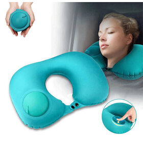 Travel Washable Neck Cushion U Shape Pillow Inflatable Air Blow Up