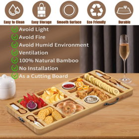 Buy Wholesale China 4pcs/6pcs Durable Bamboo Cutting Board,round Square Cutting  Board Set With Stand, Kitchen Accessory & Cheese Board at USD 1.3