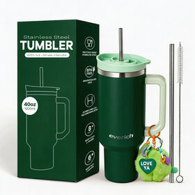 Office&home 40oz BPA-free full loop handle sweat-free 18/18 stainless steel double-wall insulated water bottles