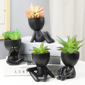 Buy Wholesale China Plastic Planter Flower Pot Indoor Modern Decorative  Plastic Pots Drainage Hole And Tray & Plant Pots at USD 0.3556
