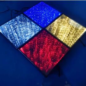 Piste de danse LED miroir 3D de la meilleure qualité, piste de danse LED infinie, piste de danse interactive à éclairage supérieur, piste de danse étoilée