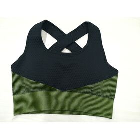 Buy Wholesale China Textured Sports Bra With Zipper On Cf &  Sports/bra/zipper/seamless at USD 2.95