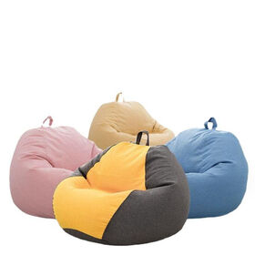 7FT Soft Fluffy Fur Giant Bean Bag Chairs Cover Lazy Sofa Bed Cover -NO  Filler