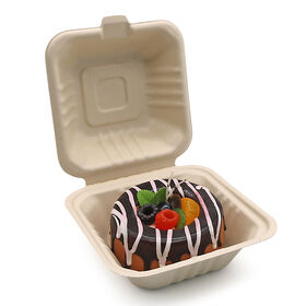 Buy Wholesale China 6-inch, Ribbed Hamburger Compostable Clamshell,,  Take-out/to-go Food Boxes - Biodegradable Containers, Hinged Lid -  Microwave-safe & Sugarcane Food Containers,food Boxes,hamburger Box at USD  0.0552