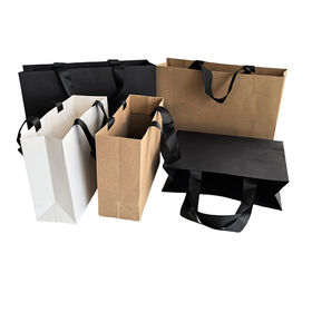 Sacs de Shopping de Luxe Personnalisés en Papier Kraft, Sac Cadeau Portable, Emballage de Détail pour Vêtements et Cosmétiques