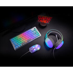 Kit Peralatan Gaming Kombo RGB Transparan 3-in-1, Mouse Gaming Ergonomis untuk PC Laptop yang Dapat Disesuaikan