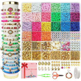 Shop Quality Products and Exclusive Deals in Egypt at City Mart 8500+ Pcs  Clay Beads Bracelet Making Kit Round Flat Beads Polymer Clay Beads Set Clay  Spacer Heishi Beads for Jewellery Making