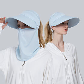 wholesale Rollable Face Shield Sun Visor Hat Cap UV Protection