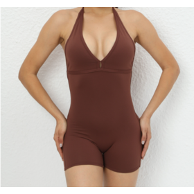 Grosir Jumpsuit Ketat Pantat Persik, Celana Yoga Udara, Bodysuit Satu Potong Elastis Tinggi Wanita