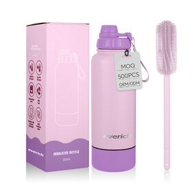 Everich 32oz+8oz Edelstahl Isolierte Wasserflasche mit Weithals, Vakuum-Thermoskanne mit Ausgießdeckel und Herausnehmbarem Behälter