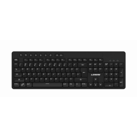 Kabeltastatur für Homeoffice, 104 Tasten, geeignet für PC, Laptop, Büro oder Privatgebrauch, Schwarz, leise Tastenanschläge