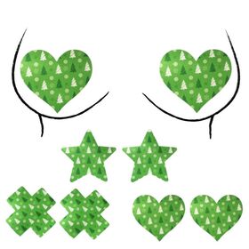 Fun Breast Nipple Stickers with Tassel Sexy Heart-Shaped Nipple